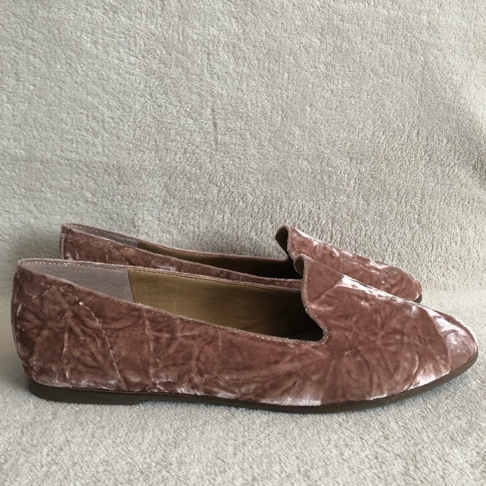 Lucky Brand Pink Velvet Flat Loafer Shoes Size 10